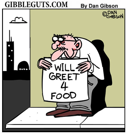 Greeter cartoon