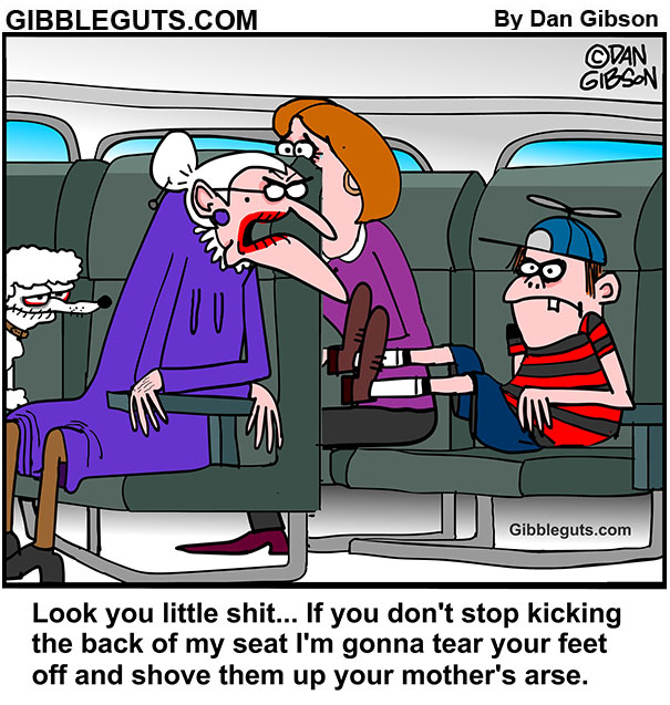 Kid kicking the back of the seat on bus.